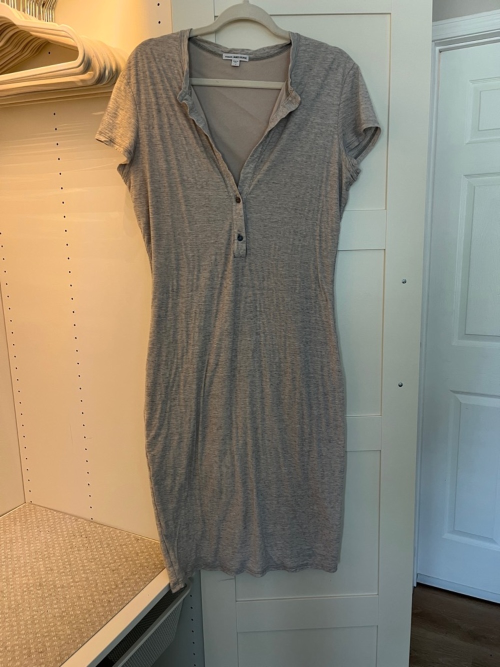 James Perse Taupe midi Sleeve Henley